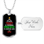 Musician Necklace Christmas Cheer Music Necklace Stainless Steel or 18k Gold Dog Tag 24" Chain-Express Your Love Gifts