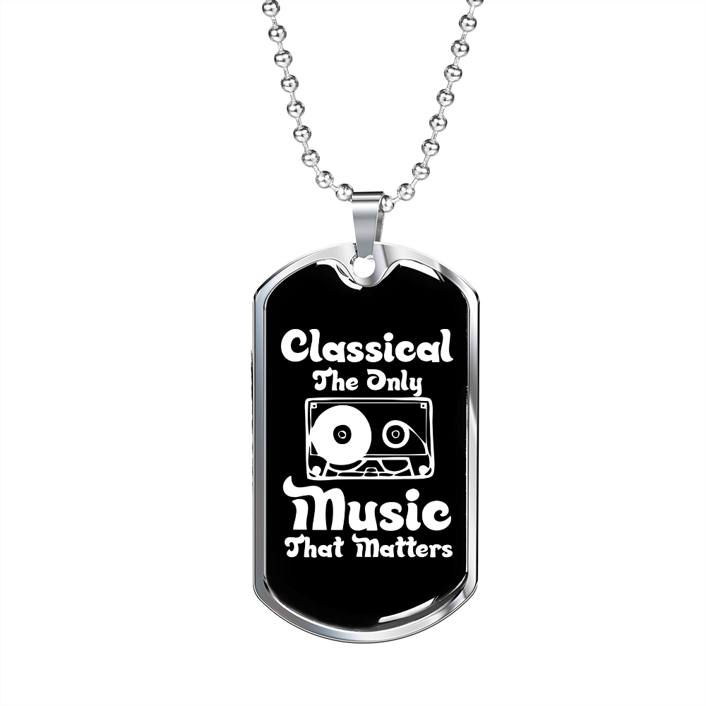 Musician Necklace Classical Music Matter Necklace Stainless Steel or 18k Gold Dog Tag 24" Chain-Express Your Love Gifts