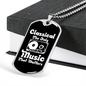 Musician Necklace Classical Music Matter Necklace Stainless Steel or 18k Gold Dog Tag 24" Chain-Express Your Love Gifts