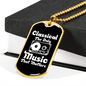 Musician Necklace Classical Music Matter Necklace Stainless Steel or 18k Gold Dog Tag 24" Chain-Express Your Love Gifts