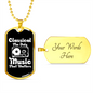 Musician Necklace Classical Music Matter Necklace Stainless Steel or 18k Gold Dog Tag 24" Chain-Express Your Love Gifts