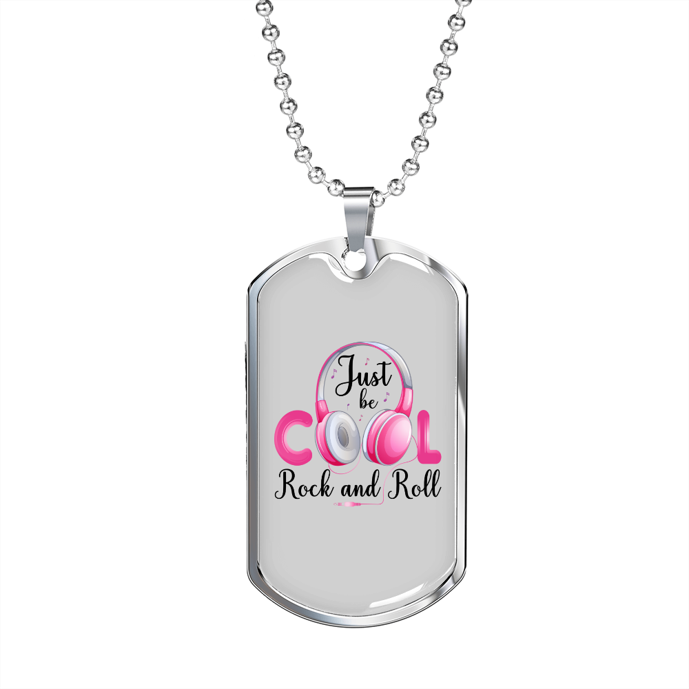 Musician Necklace Cool Rock and Roll TranspArent Necklace Stainless Steel or 18k Gold Dog Tag 24" Chain-Express Your Love Gifts