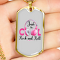 Musician Necklace Cool Rock and Roll TranspArent Necklace Stainless Steel or 18k Gold Dog Tag 24" Chain-Express Your Love Gifts