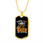 Musician Necklace Country and Music Beer Necklace Stainless Steel or 18k Gold Dog Tag 24" Chain-Express Your Love Gifts