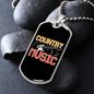 Musician Necklace Country Music Necklace Stainless Steel or 18k Gold Dog Tag 24" Chain-Express Your Love Gifts