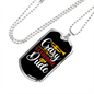 Musician Necklace Crazy Saxophone Dude Necklace Stainless Steel or 18k Gold Dog Tag 24" Chain-Express Your Love Gifts