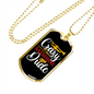 Musician Necklace Crazy Saxophone Dude Necklace Stainless Steel or 18k Gold Dog Tag 24" Chain-Express Your Love Gifts