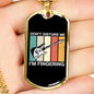 Musician Necklace Don't Disturb Fingerin' Necklace Stainless Steel or 18k Gold Dog Tag 24" Chain-Express Your Love Gifts