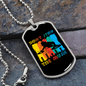 Musician Necklace Don't Stop the Music Necklace Stainless Steel or 18k Gold Dog Tag 24" Chain-Express Your Love Gifts
