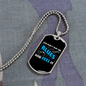 Musician Necklace Feel the Blues Necklace Stainless Steel or 18k Gold Dog Tag 24" Chain-Express Your Love Gifts