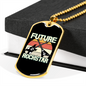 Musician Necklace Future Guitar Rockstar Necklace Stainless Steel or 18k Gold Dog Tag 24" Chain-Express Your Love Gifts