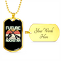 Musician Necklace Future Guitar Rockstar Necklace Stainless Steel or 18k Gold Dog Tag 24" Chain-Express Your Love Gifts