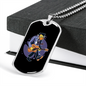 Musician Necklace Guitar Duck Necklace Stainless Steel or 18k Gold Dog Tag 24" Chain-Express Your Love Gifts