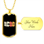 Musician Necklace Guitar Heartbeat Necklace Stainless Steel or 18k Gold Dog Tag 24" Chain-Express Your Love Gifts