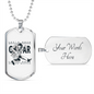 Musician Necklace Guitar Master Necklace Stainless Steel or 18k Gold Dog Tag 24" Chain-Express Your Love Gifts