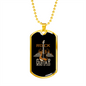 Musician Necklace Guitar Music is Live Necklace Stainless Steel or 18k Gold Dog Tag 24" Chain-Express Your Love Gifts