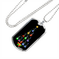 Musician Necklace Guitar Tree Necklace Stainless Steel or 18k Gold Dog Tag 24" Chain-Express Your Love Gifts