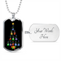 Musician Necklace Guitar Tree Necklace Stainless Steel or 18k Gold Dog Tag 24" Chain-Express Your Love Gifts