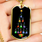 Musician Necklace Guitar Tree Necklace Stainless Steel or 18k Gold Dog Tag 24" Chain-Express Your Love Gifts