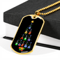 Musician Necklace Guitar Tree Necklace Stainless Steel or 18k Gold Dog Tag 24" Chain-Express Your Love Gifts