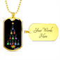 Musician Necklace Guitar Tree Necklace Stainless Steel or 18k Gold Dog Tag 24" Chain-Express Your Love Gifts