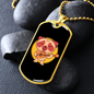 Musician Necklace Guitarist Pug Necklace Stainless Steel or 18k Gold Dog Tag 24" Chain-Express Your Love Gifts