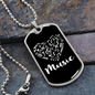 Musician Necklace Heart Music Necklace Stainless Steel or 18k Gold Dog Tag 24" Chain-Express Your Love Gifts