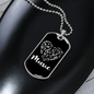 Musician Necklace Heart Music Necklace Stainless Steel or 18k Gold Dog Tag 24" Chain-Express Your Love Gifts
