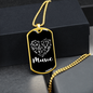 Musician Necklace Heart Music Necklace Stainless Steel or 18k Gold Dog Tag 24" Chain-Express Your Love Gifts