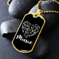 Musician Necklace Heart Music Necklace Stainless Steel or 18k Gold Dog Tag 24" Chain-Express Your Love Gifts