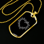 Musician Necklace Heart Notes Necklace Stainless Steel or 18k Gold Dog Tag 24" Chain-Express Your Love Gifts