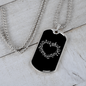 Musician Necklace Heart Notes Necklace Stainless Steel or 18k Gold Dog Tag 24" Chain-Express Your Love Gifts