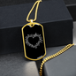 Musician Necklace Heart Notes Necklace Stainless Steel or 18k Gold Dog Tag 24" Chain-Express Your Love Gifts