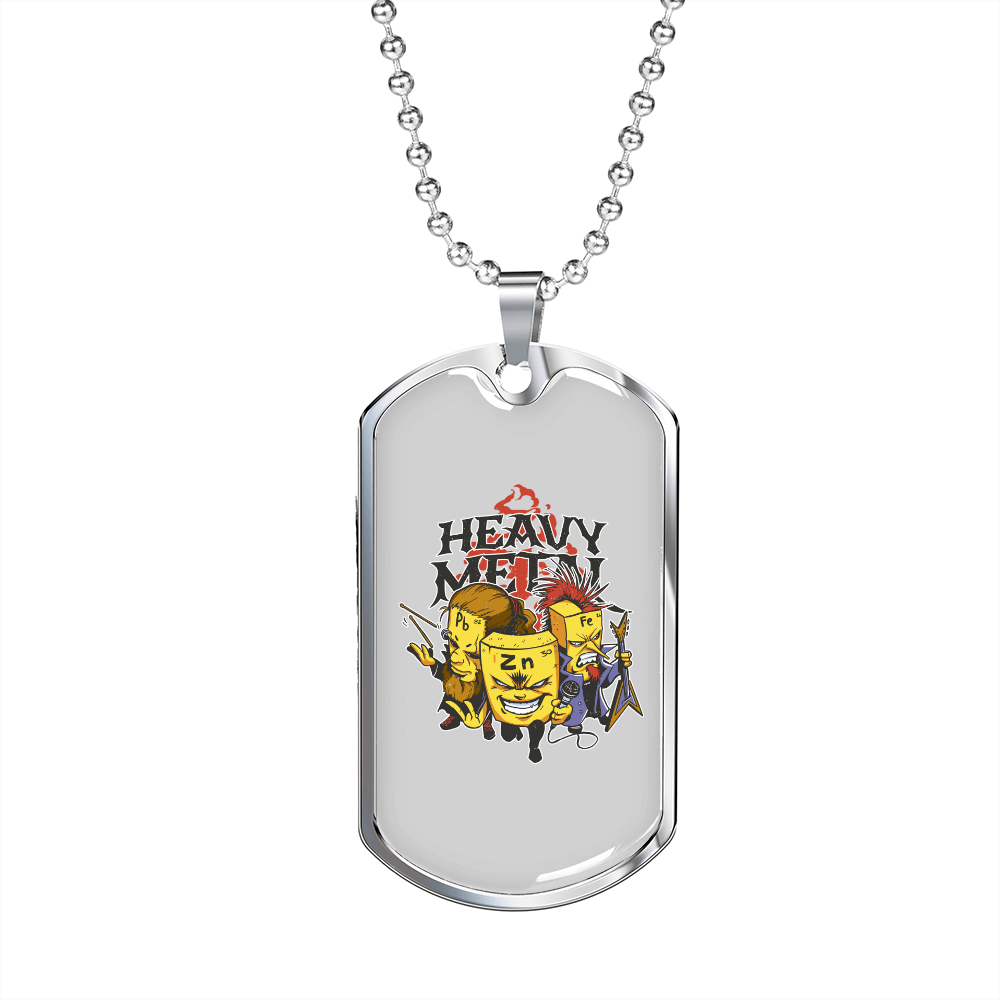 Musician Necklace Heavy Metal Chemistry Necklace Stainless Steel or 18k Gold Dog Tag 24" Chain-Express Your Love Gifts