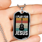 Musician Necklace I Play For Jesus Necklace Stainless Steel or 18k Gold Dog Tag 24" Chain-Express Your Love Gifts