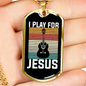 Musician Necklace I Play For Jesus Necklace Stainless Steel or 18k Gold Dog Tag 24" Chain-Express Your Love Gifts