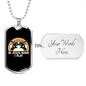 Musician Necklace In Jesus Name I Play Necklace Stainless Steel or 18k Gold Dog Tag 24" Chain-Express Your Love Gifts