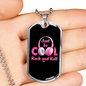 Musician Necklace Just Be Cool Necklace Stainless Steel or 18k Gold Dog Tag 24" Chain-Express Your Love Gifts