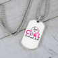 Musician Necklace Just Be Cool White Necklace Stainless Steel or 18k Gold Dog Tag 24" Chain-Express Your Love Gifts
