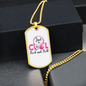 Musician Necklace Just Be Cool White Necklace Stainless Steel or 18k Gold Dog Tag 24" Chain-Express Your Love Gifts