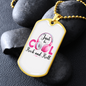 Musician Necklace Just Be Cool White Necklace Stainless Steel or 18k Gold Dog Tag 24" Chain-Express Your Love Gifts