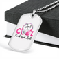 Musician Necklace Just Be Cool White Necklace Stainless Steel or 18k Gold Dog Tag 24" Chain-Express Your Love Gifts