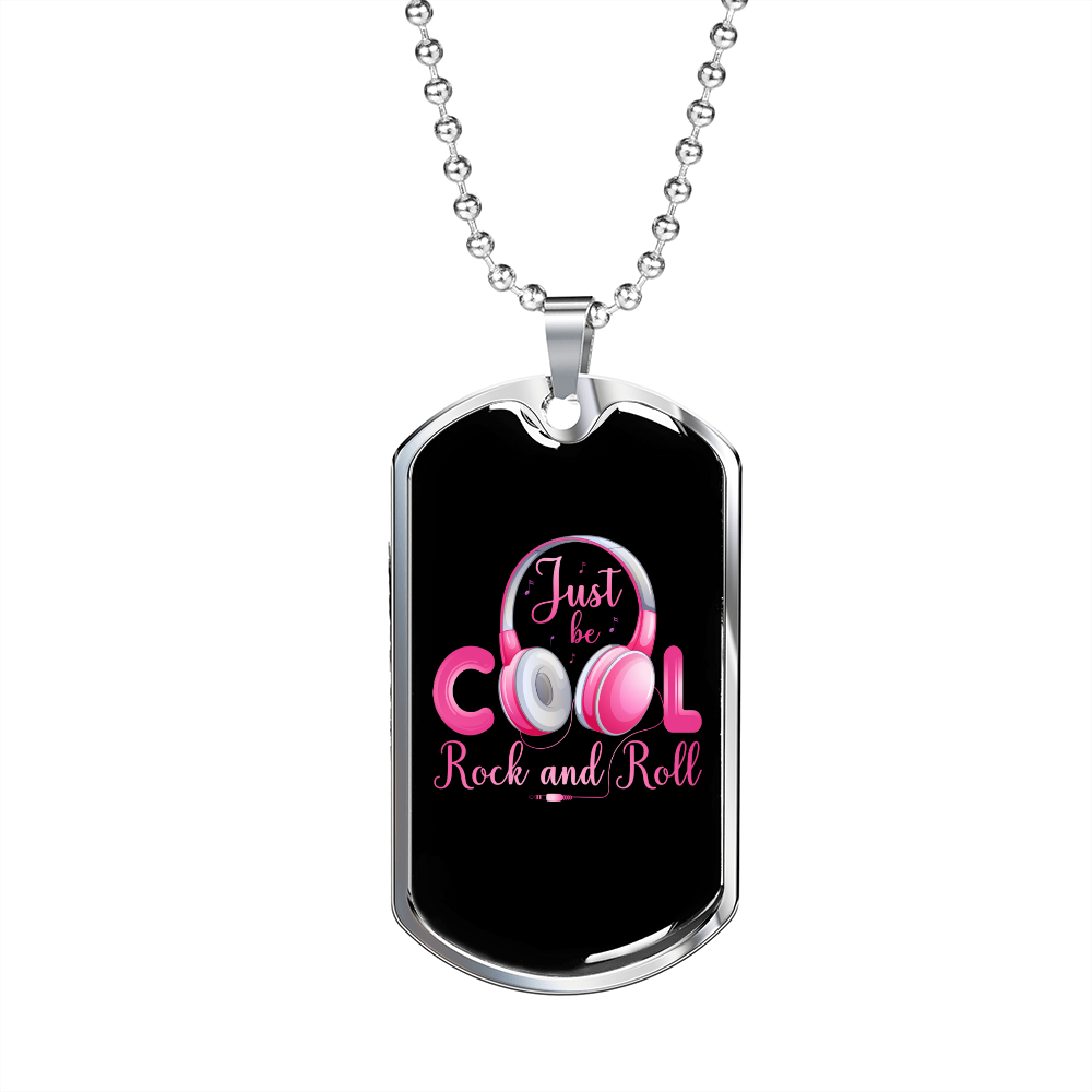 Musician Necklace Just Cool Necklace Stainless Steel or 18k Gold Dog Tag 24" Chain-Express Your Love Gifts