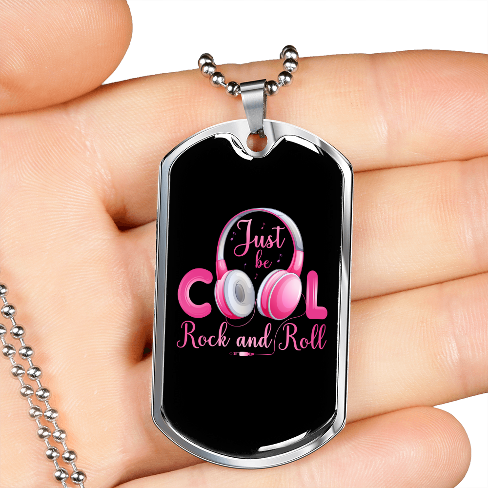 Musician Necklace Just Cool Necklace Stainless Steel or 18k Gold Dog Tag 24" Chain-Express Your Love Gifts