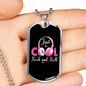 Musician Necklace Just Cool Rock and Roll Necklace Stainless Steel or 18k Gold Dog Tag 24" Chain-Express Your Love Gifts