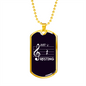Musician Necklace Just Resting Necklace Stainless Steel or 18k Gold Dog Tag 24" Chain-Express Your Love Gifts