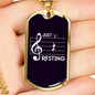 Musician Necklace Just Resting Necklace Stainless Steel or 18k Gold Dog Tag 24" Chain-Express Your Love Gifts