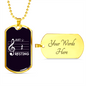 Musician Necklace Just Resting Necklace Stainless Steel or 18k Gold Dog Tag 24" Chain-Express Your Love Gifts