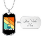 Musician Necklace Let's Rock Necklace Stainless Steel or 18k Gold Dog Tag 24" Chain-Express Your Love Gifts