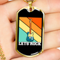 Musician Necklace Let's Rock Necklace Stainless Steel or 18k Gold Dog Tag 24" Chain-Express Your Love Gifts